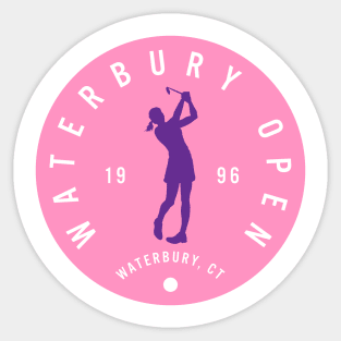 Happy Gilmore - Waterbury Open Badge Design - Pink + Female Golfer Sticker